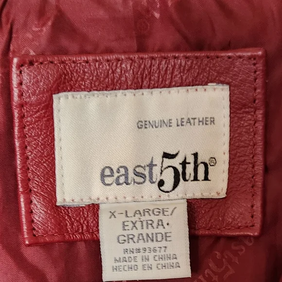 East 5th Vintage Red 100% authentic Leather Jacket - Size XL womens - Picture 2 of 6